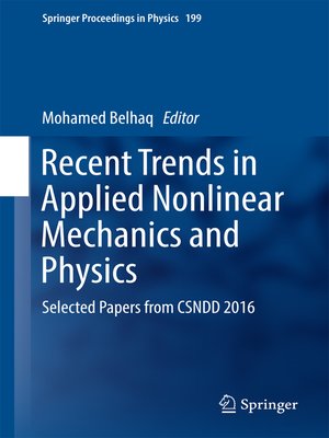 cover image of Recent Trends in Applied Nonlinear Mechanics and Physics